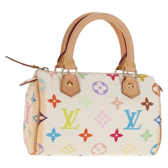 LOUIS VUITTON Monogram Multicolor Mini Speedy Hand Bag White M92645 Auth 143167A - Picture 2 of 16
